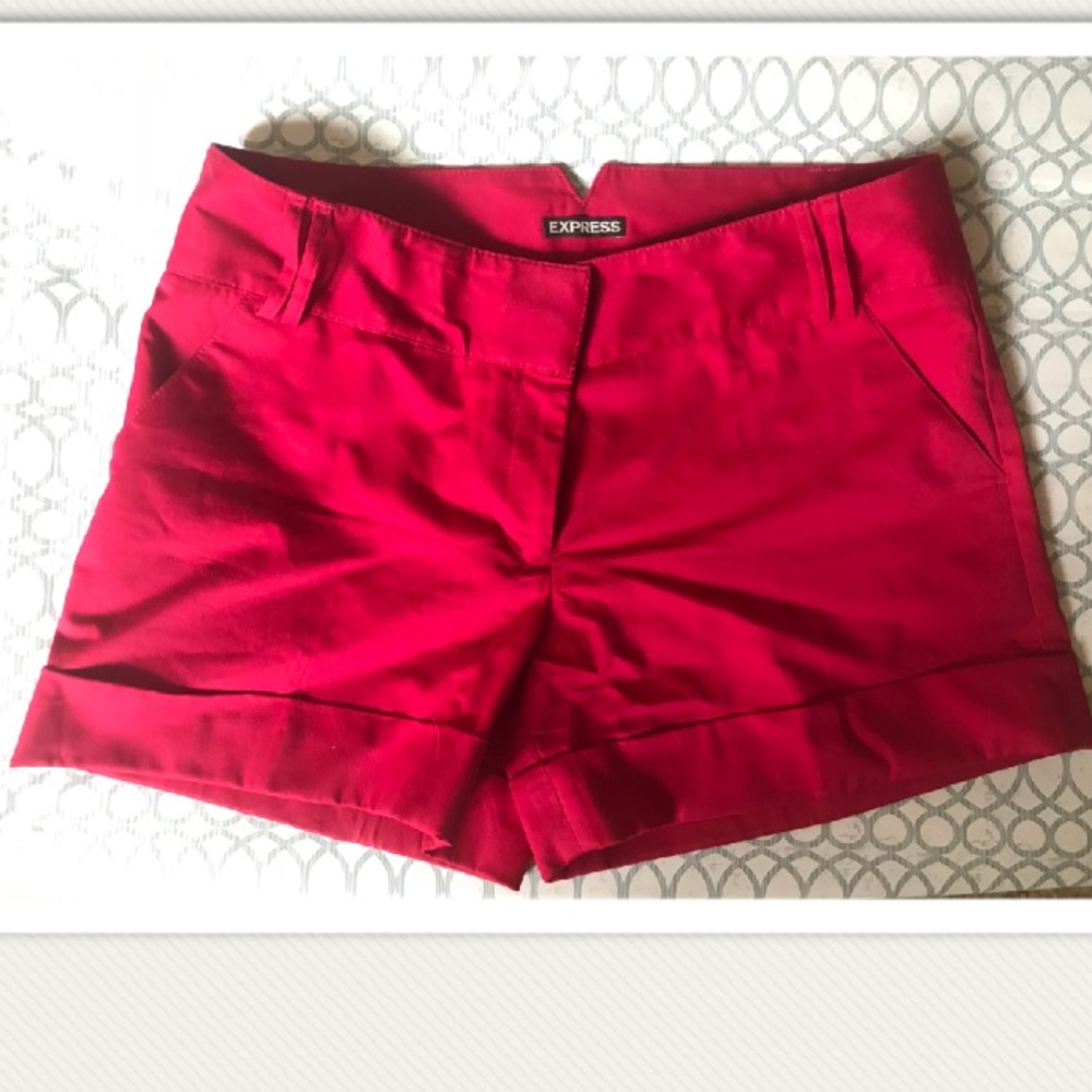 NWOT Express 4” Cuffed Pink Shorts, Hot Pink